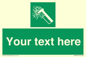 Custom sign safe condition emergency hammer